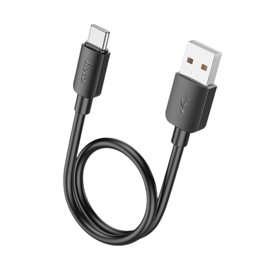 Usb Кабель-зарядка Type-C Hoco X96 27W 3A 25cм силиконовый черный