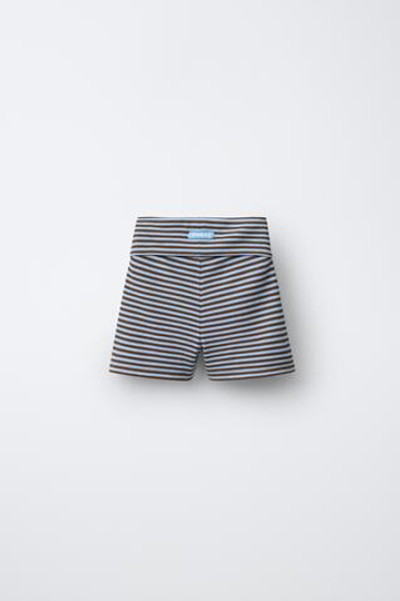 ZARA X PUKAS ВЕЛОСИПЕДКИ В ПОЛОСКУ PUKAS SURF, КОРИЧНЕВЫЙ