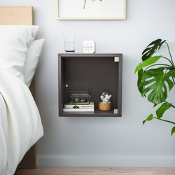 IKEA EKET  (ИКЕА ЕКЕТ)  -  Шкаф настенный со стеклянной дверцей - тёмно-серый 35x25x35 см