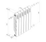 Алюминиевый радиатор отопления Royal Thermo Revolution 500 (8 секций)