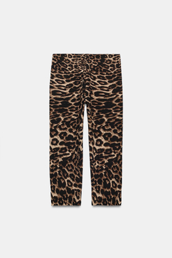 ZARA ЭЛАСТИЧНЫЕ БРЮКИ КАПРИ, ЛЕОПАРДОВЫЙ