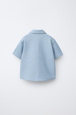 ZARA РУБАШКА С КАРМАНАМИ, СИНИЙ