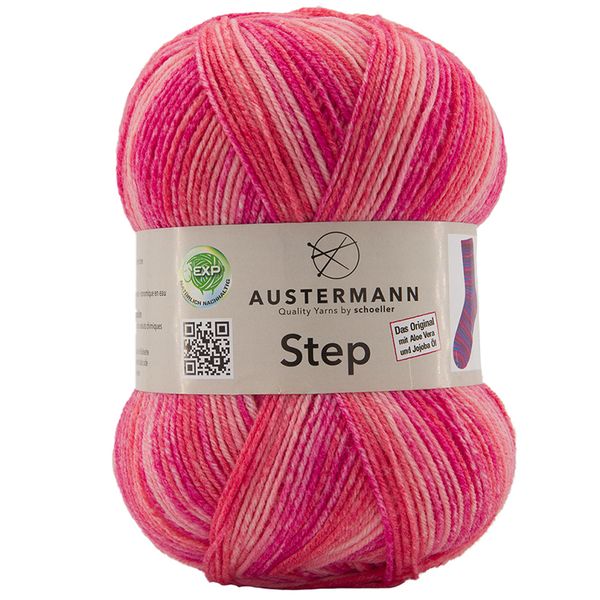 Пряжа Austermann (Аустерманн) Step / уп.5 мот. по 100 г, 420м, розовый