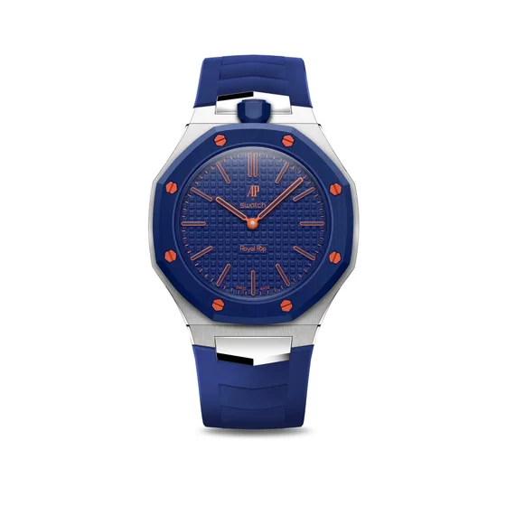 Корпус для часов POP-Swatch x AP - Оранжевый и Синий - Комплект из 2 ремешков