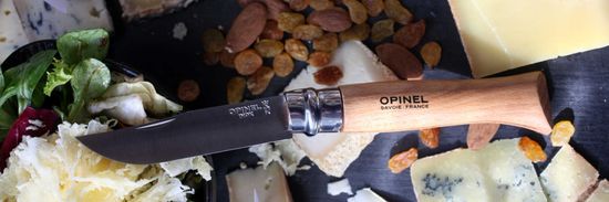Складной нож Opinel №9, нержавеющая сталь, рукоять из дерева бука c клинком из стали Sandvik™ 12С27, рукоять дерево (Бук)
