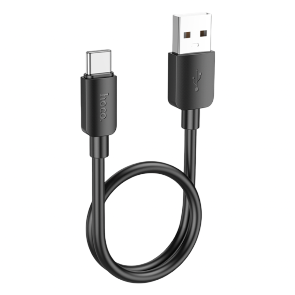 Usb Кабель-зарядка Type-C Hoco X96 27W 3A 25cм силиконовый черный