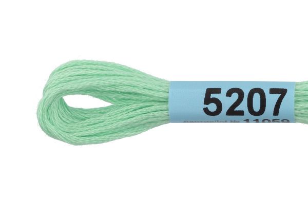 Мулине Gamma 100% хлопок, цв.5207 св.мятный, 24 мотка по 8 метров