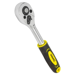 Трещотка реверсивная с резиновой ручкой 1/4''(L-155мм,24зуб.) WMC TOOLS WMC-80224
