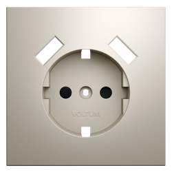 Накладка для розетки с заземлением и защитными шторками, с USB A+A, S70 (кашемир)