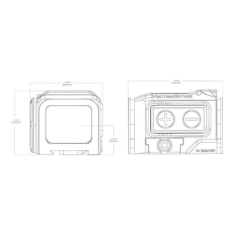 Прицел коллиматорный Vector Optics Frenzy FA 1x18x22 MRT (SCRD-M75) - чертеж с размерами