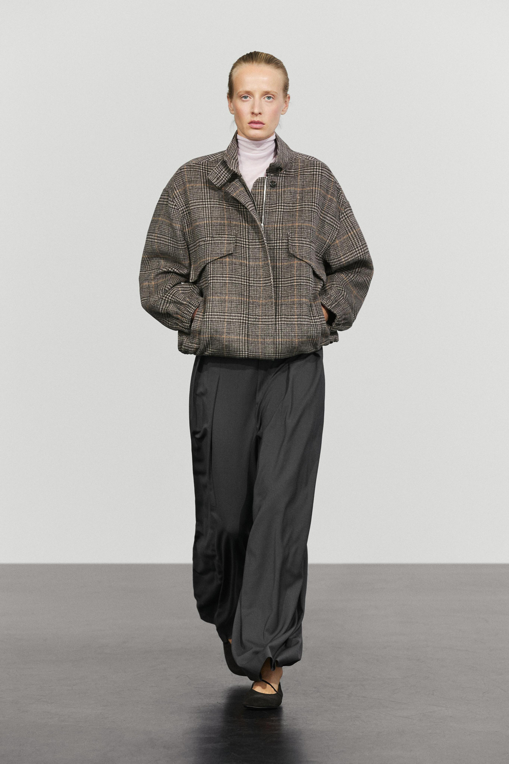 Massimo Dutti Клетчатый бомбер, черный