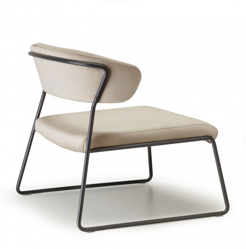 Кресло лаунж с обивкой Scab Design Lisa Lounge, антрацит, слоновая кость