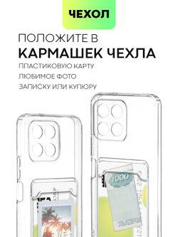 Чехол BROSCORP для Honor X6;Honor X8 5G (арт. HW-HX6-TPU-01-POCKET)