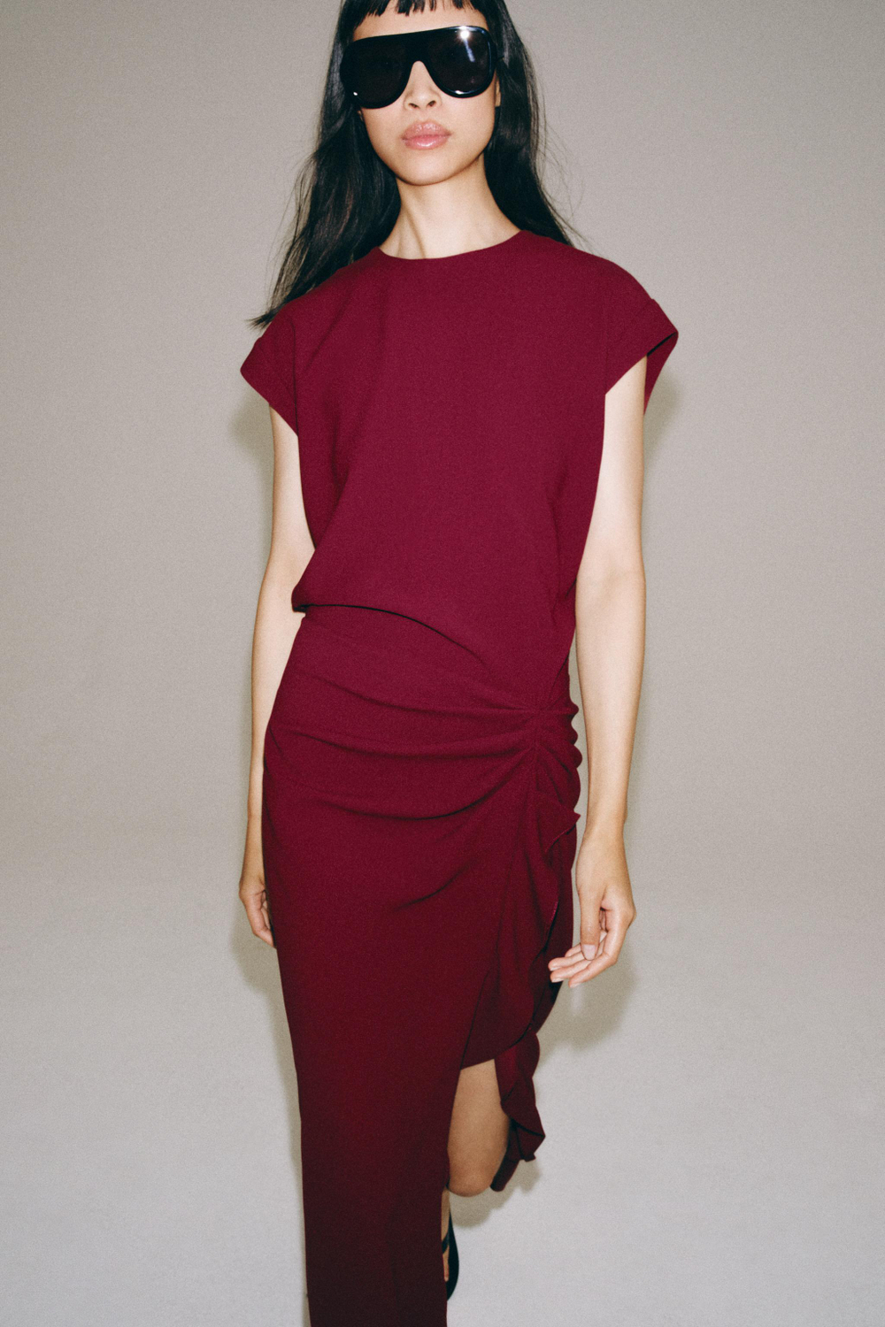 ПЛАТЬЕ МИДИ С ВОЛАНАМИ — ZW COLLECTION — ZARA