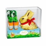 Пасхальный набор из молочного шоколада LINDT GOLD BUNNY & Carrots (заяц и 4 морковки) 154 г (Из Финляндии)