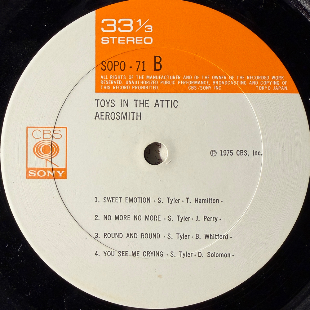 Aerosmith ‎– Toys In The Attic (Япония 1975г.)