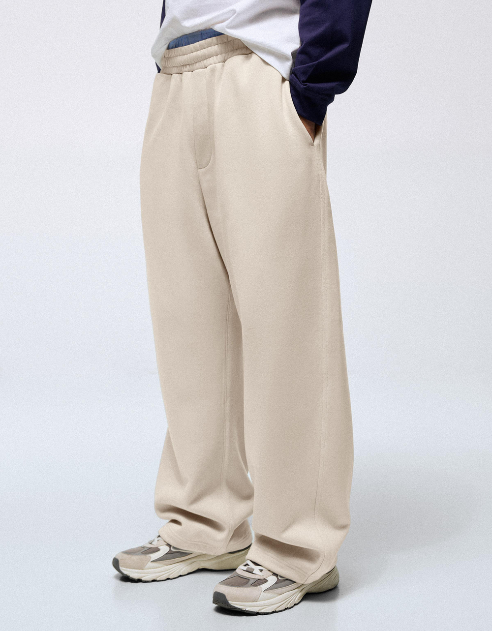 Мужские брюки balloon fit из смягчённого хлопка - BERSHKA