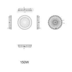 Светильник светодиодный ЭРА SPP-402-0-50K-150 150Вт 5000K IP65 | Светильники для высоких пролетов (хайбеи)
