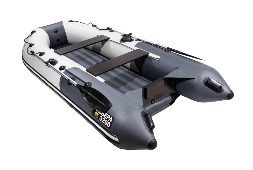 Лодка Ривьера 3200 НДНД компакт, 3200*1500*420 мм., цвет серый - графит