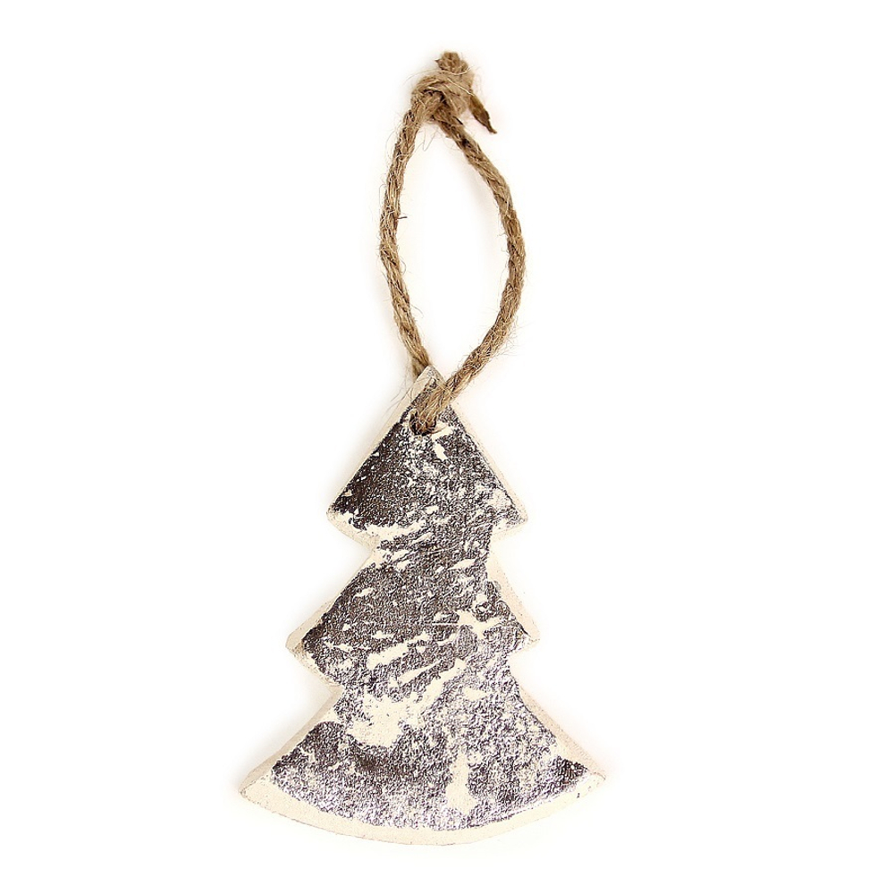 Украшения подвесные silver stars/trees/hearts, деревянные, в подарочной коробке, 24 шт.