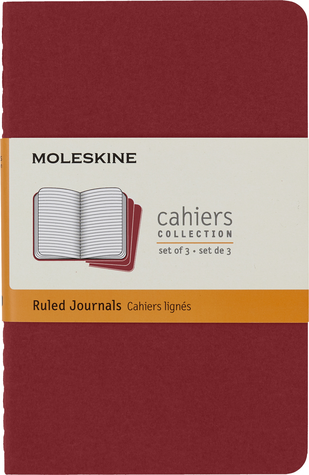 Блокнот Moleskine Cahier Journal (CH111) 9x14см обложка картон 64стр. в линейку клюквенный (3шт)