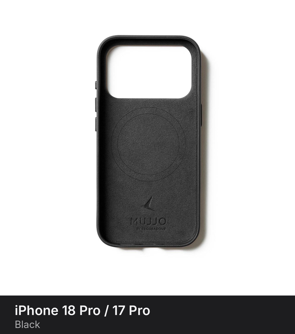 Чехол-кошелёк Mujjo Wallet Leather Case для iPhone 18 Pro / 17 Pro Black