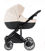 Детская модульная коляска 2в1 Luxmom F2 экокожа, бежевый цвет