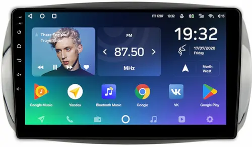 Магнитола для Mercedes-Benz Smart ForTwo/ForFour W453 2014-2023 - Teyes CC2 PLUS монитор 9" QLED, Android 10, Быстрая, SIM-слот
