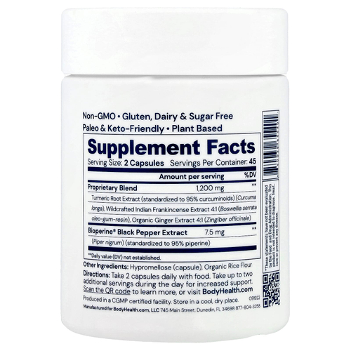 BodyHealth, Relief ™, куркума, имбирь и босвеллия, 90 капсул