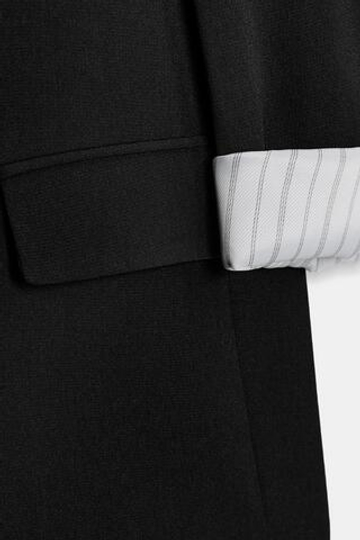 ZARA БЛЕЙЗЕР С ПОДПЛЕЧНИКАМИ И ПРИНТОВАННЫМИ МАНЖЕТАМИ, ЧЕРНЫЙ
