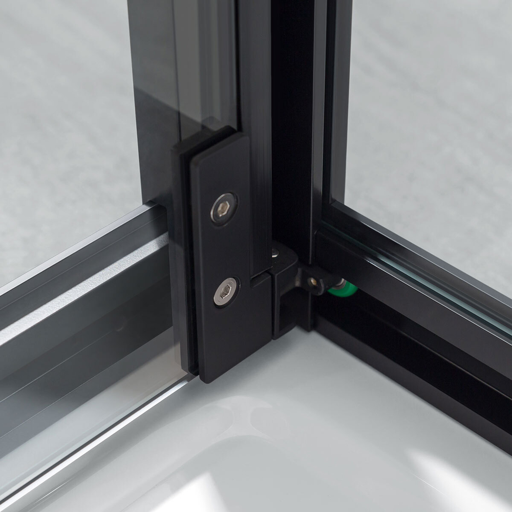 Душевой уголок Stile VSS-2ST9090CLB-L, 900*900, черный, стекло прозрачное, левый,