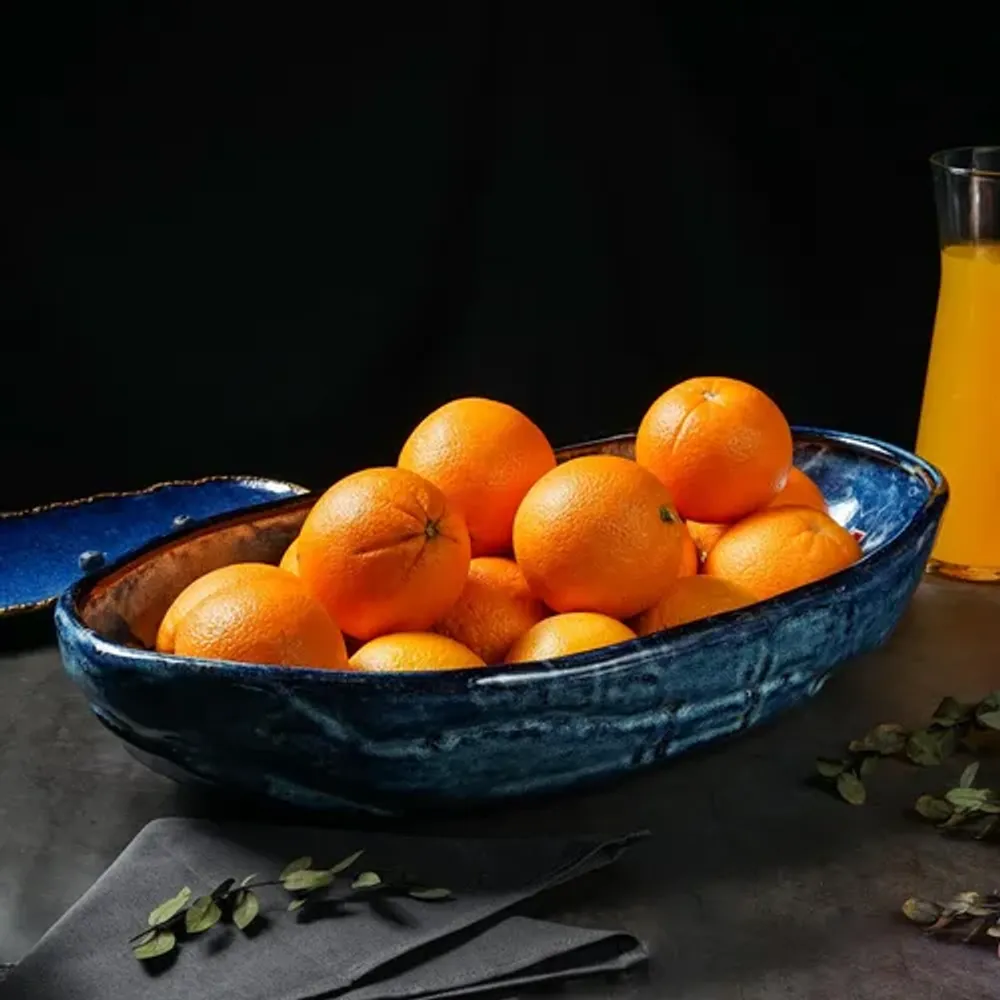 Блюдо овальное 51*29 см h12 см глубокое 5,5 л Aqua Blue Style Buffet P.L. [1]