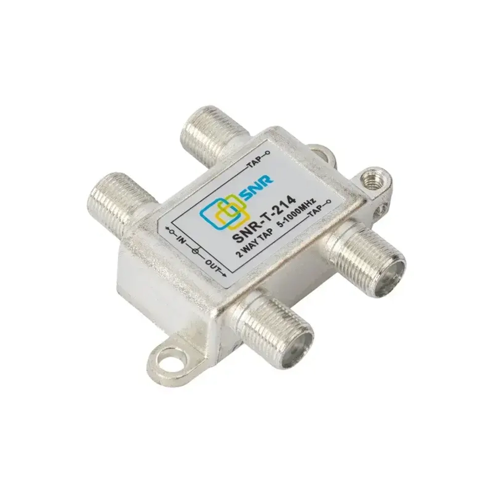 Ответвитель абонентский SNR-T-214 на 2 отвода, вносимое затухание IN-TAP 14dB.