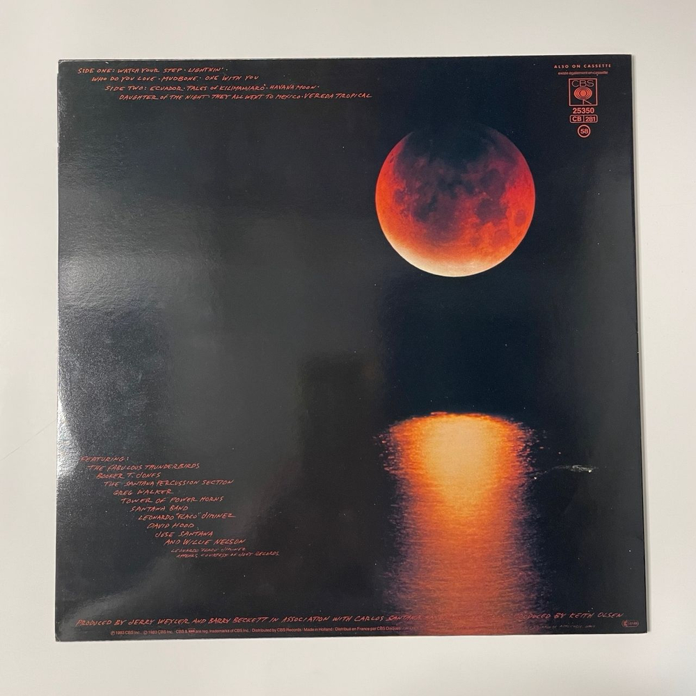 Винтажная виниловая пластинка LP Carlos Santana, Havana Moon (Нидерланды 1983)