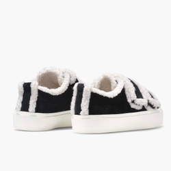 Замшевые кеды INUIKII 35202-050 Shearling low velcro black на меху