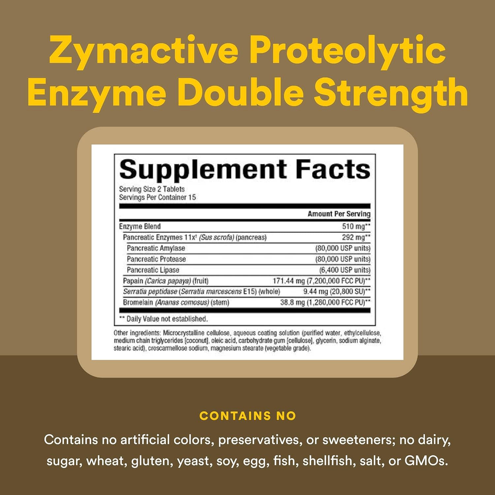Natural Factors, Zymactive, 30 таблеток, покрытых кишечнорастворимой оболочкой