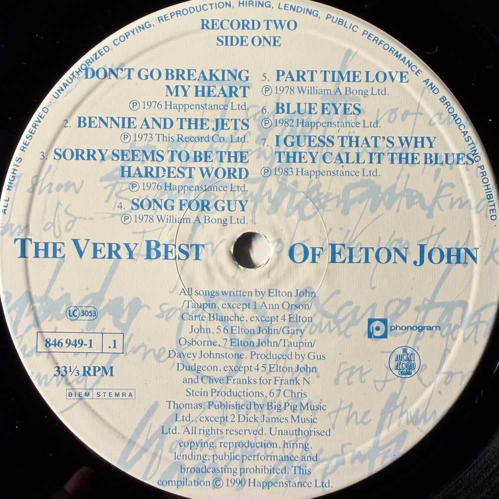 Elton John - The Very Best Of Elton John 2LP (Европа 1990г.)