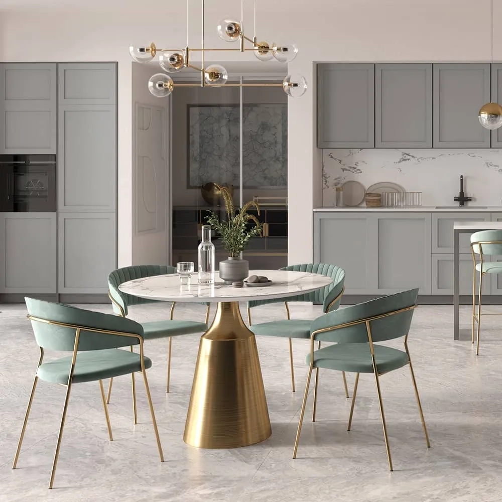 Стул Bradex Home Turin синий с золотыми ножками