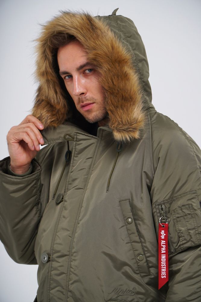 Парка Alpha Industries N-3B Logo Oxford Parka Olive Green