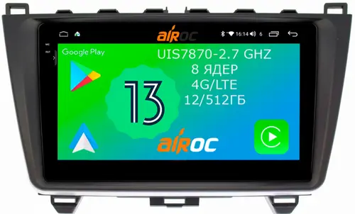 Магнитола для Mazda 6 2007-2012 (GH) - Airoc 2K AU-2415 на Android 13, Быстрейшая, SIM-слот