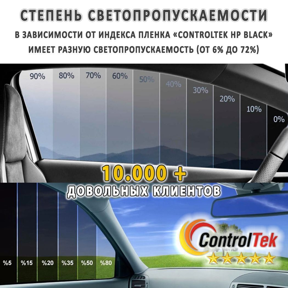 Пленка тонировочная с керамическим напылением CR5095 CERAMIC ControlTek, на отрез (ширина рулона 1,524 м.)