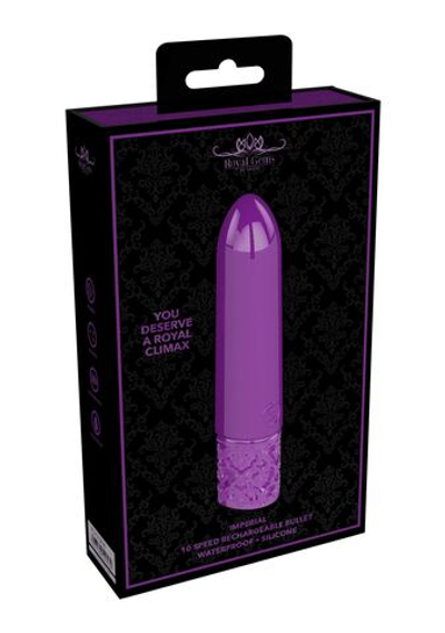 Фиолетовая перезаряжаемая вибропуля Imperial - 10 см. (Цвет: фиолетовый)