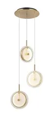 Светильник подвесной светодиодный NewRgy 7050MDR-3 BRASS+BLACK, 30 Вт, чёрный и латунный