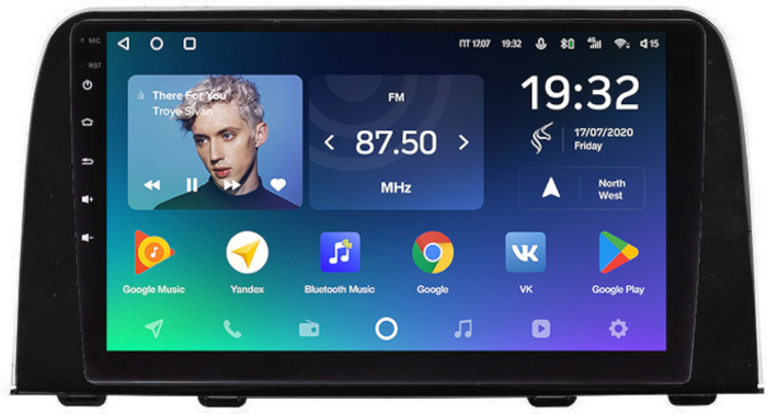 Магнитола для Honda CR-V 2017+ - Teyes CC2 PLUS монитор 9" QLED, Android 10, Быстрая, SIM-слот