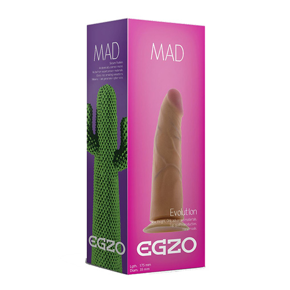 Телесный фаллоимитатор 17,5см без мошонки Mad Egzo Cactus