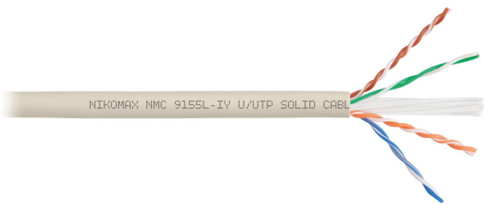 Кабель витая пара U/UTP 6a кат. 4 пары NikoMax NMC 9155L-IY