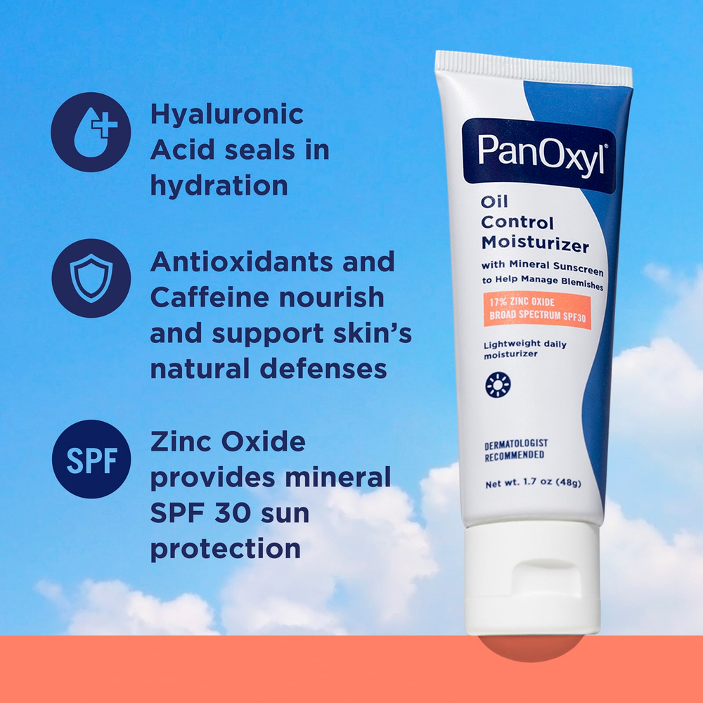 PanOxyl, увлажняющий крем для контроля жирности кожи, SPF 30, 48 г (1,7 унции)