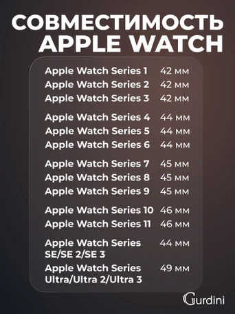 Ремешок Gurdini Titanium Milanese Loop Apple Watch 42/44/45/46 mm Starlight