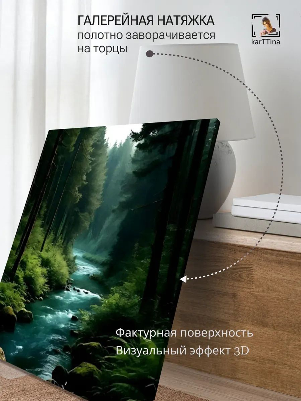Картина Свет в глубине на стену 30х40см 1шт., на деревянном подрамнике