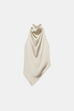 ZARA БАРХАТНЫЙ ТОП ХАЛТЕР, КАВА